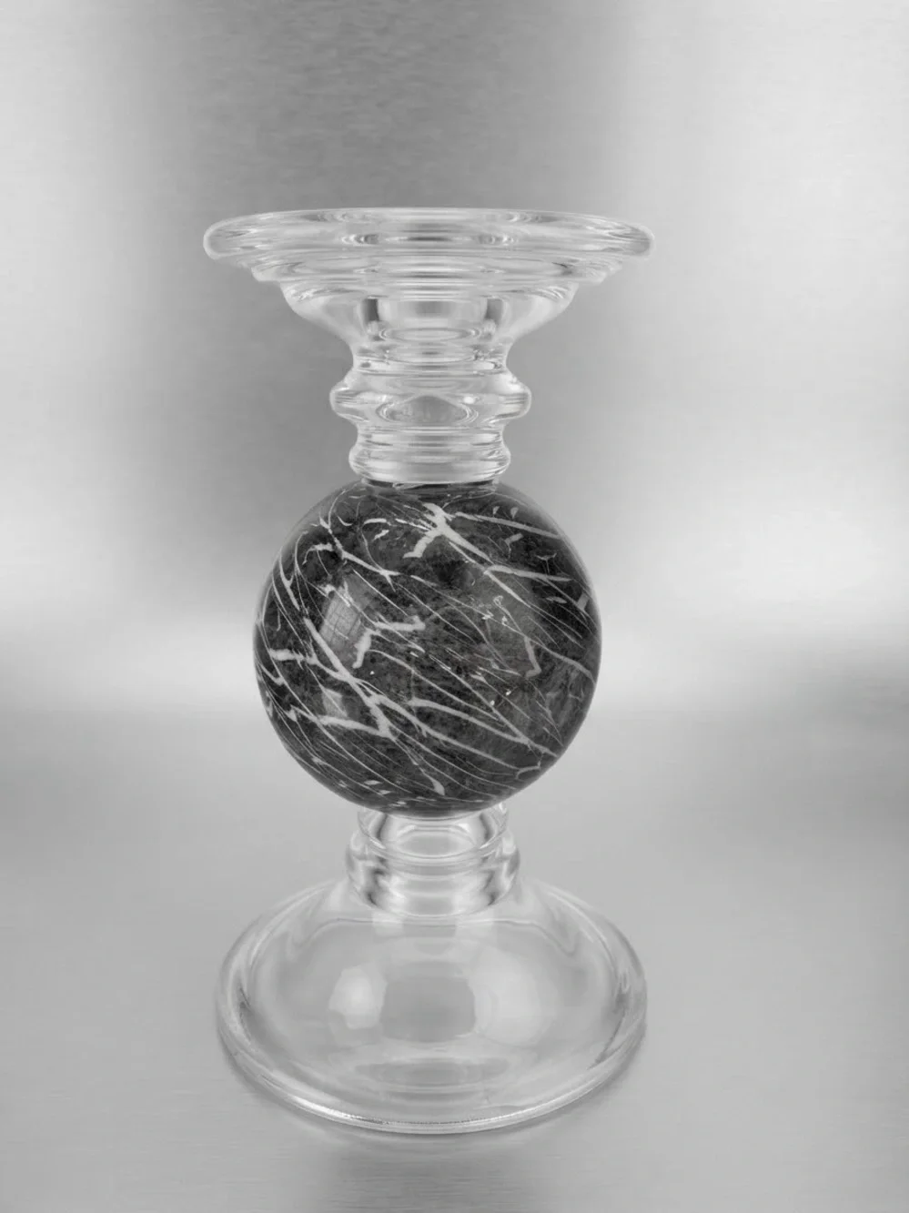 Elegant Black Marble Candle Holder